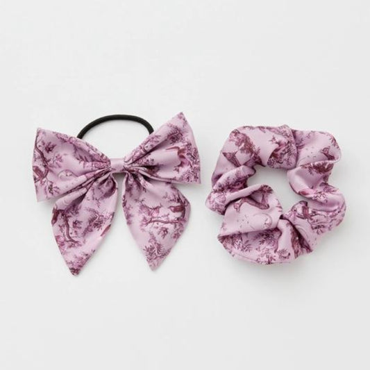 A Night's Tale - Ensemble Chouchou Boisé Rose Foncé Avec Nœud