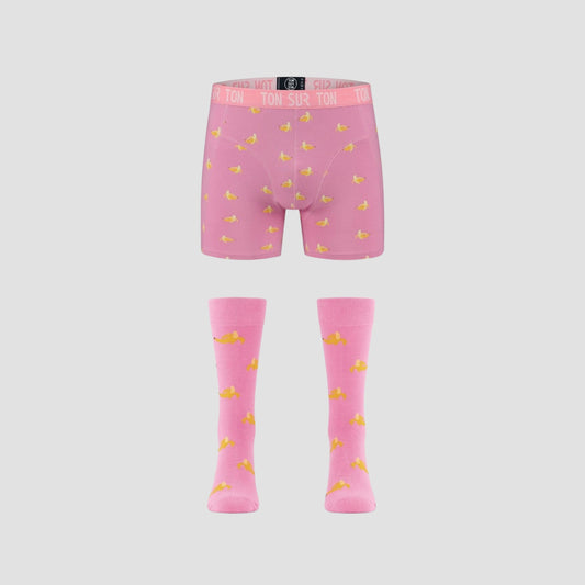Coffret Boxers et Chaussettes pour Homme - Bio - Bananes