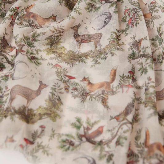 A Night's Tale - Grey Woodland Scene - Écharpe Légère