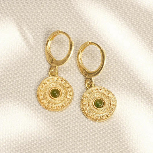 Boucles d'Oreilles Alba Verde : Éclat de l'Ancienne Persie