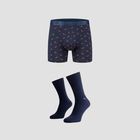 Coffret Boxers et Chaussettes pour Homme - Red Hot - Biologique
