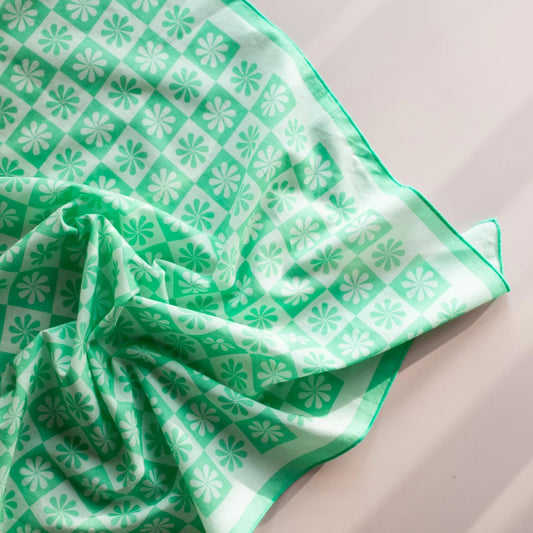 Bandana à carreaux Daisy en vert