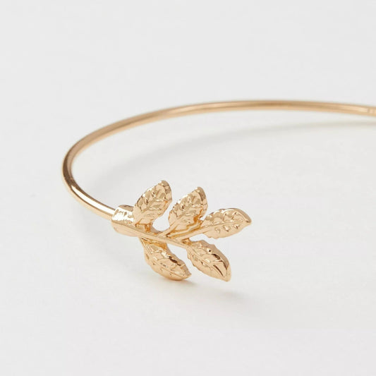 Bracelet avec Breloque Papillon Bleu et Feuille d'Or